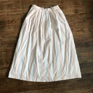 Vintage Pink & White Striped Midi Skirt